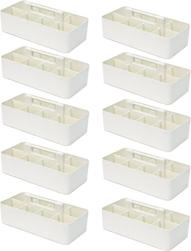 Miniatura 25 de Cesta grande portátil, divisores DIY, 8 compartimentos, organizador para suministros escolares, de oficina, para el hogar y negocios, cesta portátil