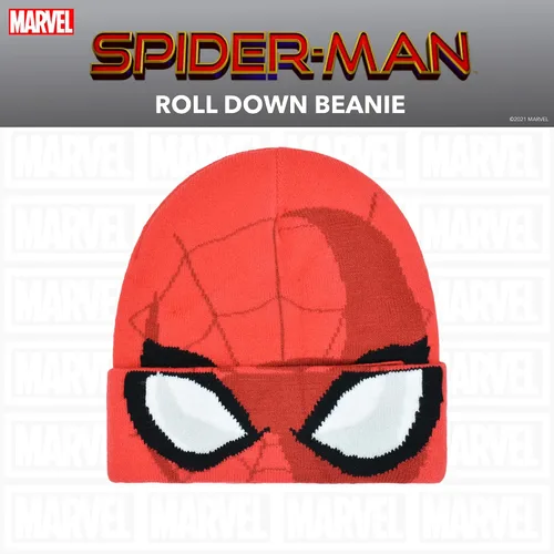 Miniatura 2 de Concept One Marvel Spider-Man Miles Morales Roll Down Cuff Beanie Hat, Knitted Winter Skull Cap