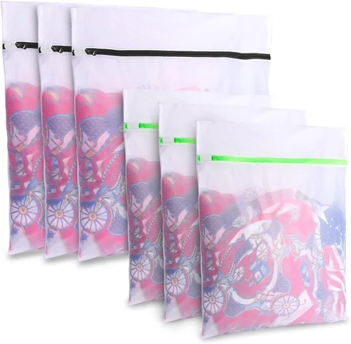 Miniatura 7 de 5 bolsas de malla para ropa delicada con cremallera, bolsas de lencería para lavandería, bolsa organizadora de almacenamiento de viaje, bolsas