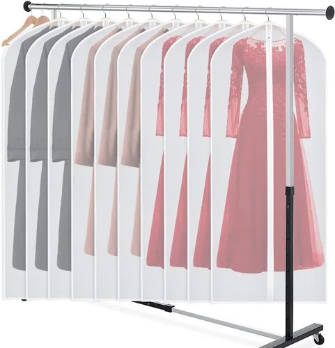 Miniatura 16 de Zilink Bolsas de ropa transpirables para abrigo de piel de 43", bolsas de traje para almacenamiento en armario, fundas transparentes para chaqueta