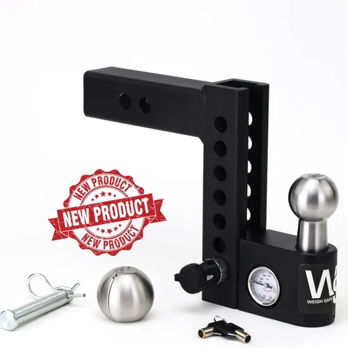 Weigh Safe Aero Hitch - Soporte de bola de enganche de remolque ajustable - Enganche de caída de 6 pulgadas para receptor de 2 pulgadas - Enganche