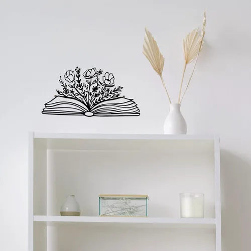 Miniatura 3 de SwallowLiving Letrero de lectura de 14 x 7 pulgadas, decoración de libros para amantes de los libros, regalo para profesores, libro de metal negro