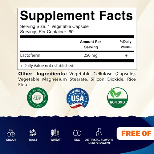 Miniatura 2 de Vitamatic Lactoferrina 250mg - 60 cápsulas vegetales promueve una función inmune saludable*