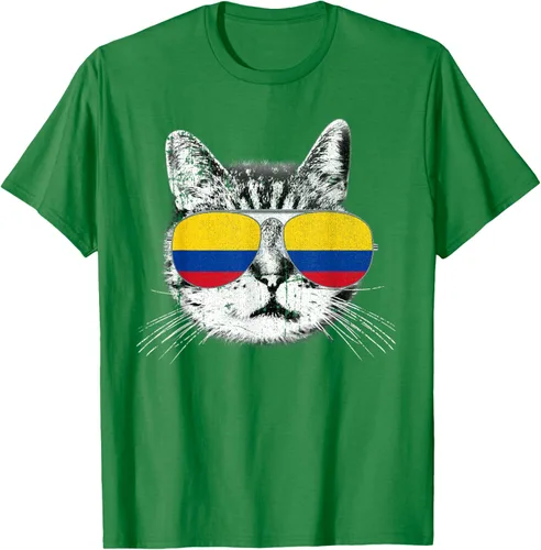 Miniatura 4 de Camisa de bandera de Colombia, orgullo colombiano, gato, hombres, mujeres, niños, camiseta de regalo