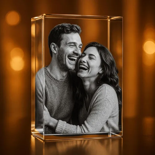 Foto holográfica 3D personalizada grabada al aguafuerte dentro del cristal: cumpleaños, regalo de boda, conmemorativo, Día de la Madre, San