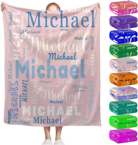 Miniatura 9 de Manta personalizada con nombre para niños, niñas, niños, adultos, hombres y mujeres, mantas personalizadas con nombre, regalos personalizados