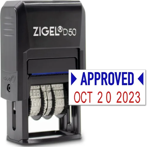 Miniatura 8 de ZIGEL Sello de Fecha D50 con Pagado - Sello de Fecha Autoentintado - Azul/Rojo