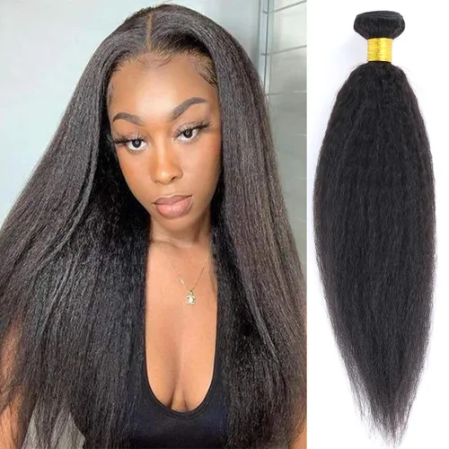 Miniatura 52 de Extensiones de cabello humano afro rizado 4B 4C Afro Kinky a granel de cabello humano virgen sin procesar para mujeres, negro natural, 8 pulgadas