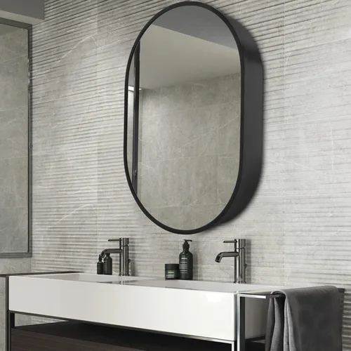 Miniatura 2 de Movo 21 pulgadas x 31 pulgadas oval botiquín espejo baño pared almacenamiento gabinete espejo montaje superficie montaje montaje