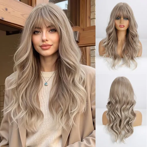 Miniatura 24 de Esmee Pelucas largas y onduladas para mujer, cabello sintético natural, resistente al calor, para uso diario y fiestas, cosplay, 24 pulgadas
