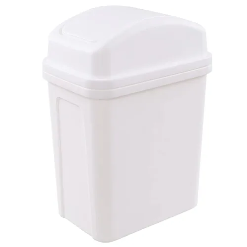 Miniatura 9 de Bote de basura de 2 galones, bote de basura pequeño con tapa giratoria, color negro