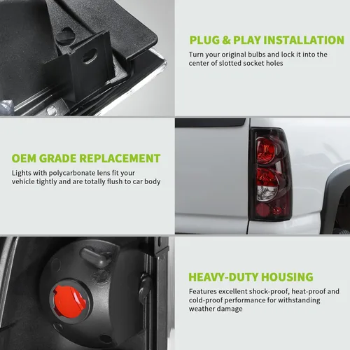 Miniatura 5 de AUTOSAVER88 Conjunto de luces traseras compatibles con Chevy Silverado 1999-2006 1500 2500 3500/2007 Silverado con estilo de carrocería clásico/GMC