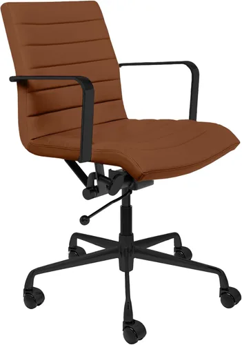 Miniatura 12 de Laura Davidson Furniture SOHO II Silla de oficina acanalada, silla de escritorio con respaldo medio, diseño ergonómico con reposabrazos y giratorio