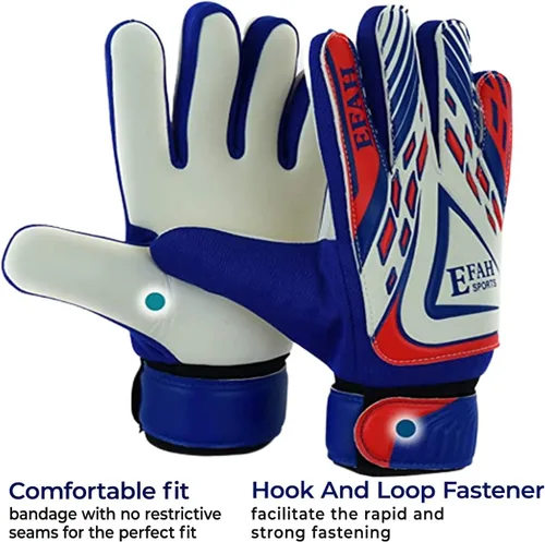 Miniatura 4 de Guantes de portero de fútbol para niños y jóvenes, guantes de portero de fútbol con agarres fuertes Azul/Blanco