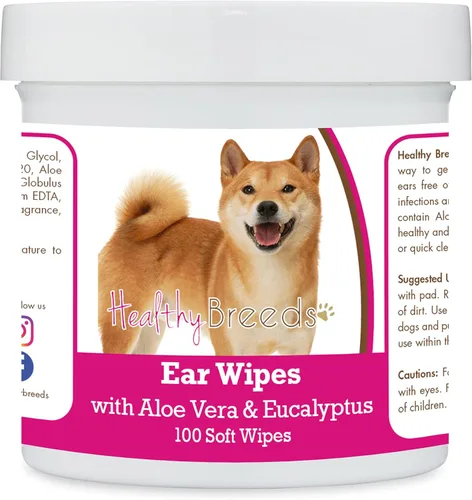 Miniatura 75 de Healthy Breeds Pastor alemán, silla de montar, toallitas de limpieza de oídos con aloe y eucalipto para perros, 100