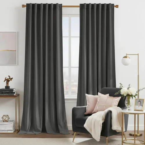Miniatura 25 de NICETOWN Cortinas blancas extralargas de 144 pulgadas para telón de fondo, cortinas de terciopelo con aislamiento térmico y reducción de ruido