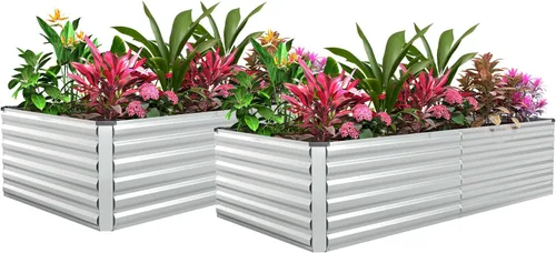 Miniatura 11 de Cama de jardín elevada con enrejado de arco para plantas trepadoras, cama de jardín elevada galvanizada, jardineras al aire libre para verduras