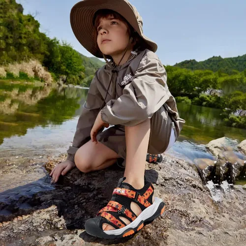 Miniatura 46 de JMFCHI Sandalias deportivas de verano para niños y niñas, sandalias de punta cerrada para exteriores, zapatos atléticos para agua, sandalias