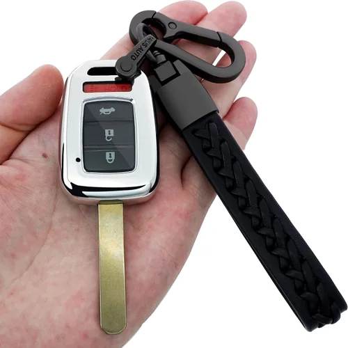 Miniatura 9 de Kirsnda Compatible con Accord Civic CR-V LX - Funda para llavero con llavero de TPU suave para proteger la llave del automóvil, llave remota (negro)
