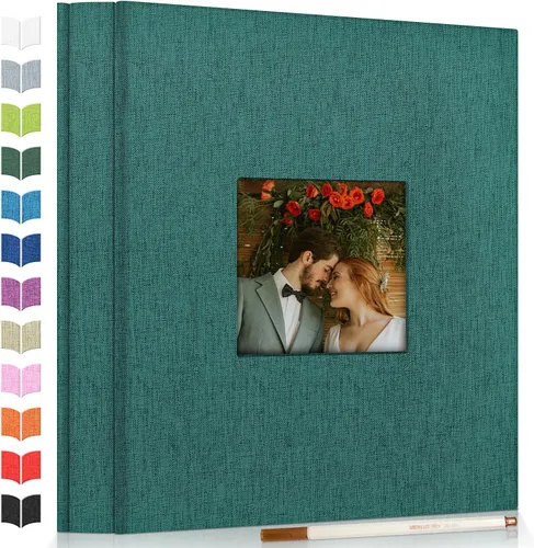 Miniatura 20 de Álbum de fotos Artfeel autoadhesivo, álbum de manualidades para fotos de 3 x 5, 4 x 6, 5 x 7 y 8 x 10 pulgadas, 40 páginas, cubierta de lino