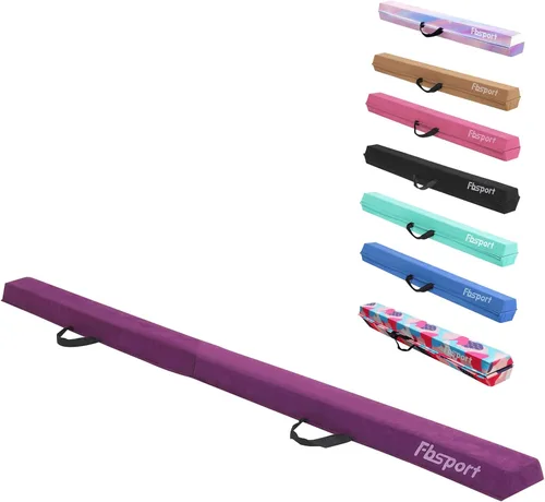 Miniatura 11 de FBSPORT Viga de Equilibrio de 8 pies/6 pies: Equipo de Gimnasia de Suelo Plegable para Niños y Adultos, Base de Goma Antideslizante, Viga