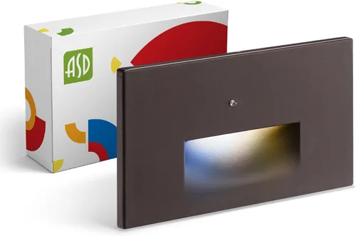 ASD Luminaria LED Empotrable para Escalones, Iluminación de Peldaños de Escalera al Aire Libre del Atardecer al Amanecer | 3CCT, Fotocélula, Bronce