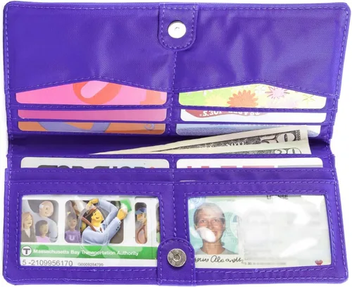 Miniatura 4 de Big Skinny Billetera ejecutiva para mujer con pliegue doble para chequera, hasta 40 tarjetas
