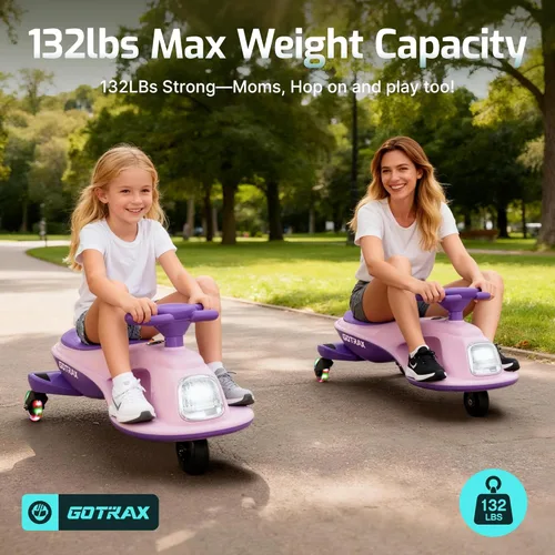 Miniatura 4 de Gotrax WG1 Auto eléctrico oscilante para niños, batería de 12V de gran duración hasta 120 minutos de tiempo de juego, altavoz de música y ruedas