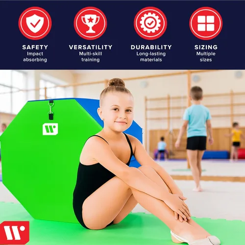 Miniatura 6 de We Sell Mats - Alfombrilla de gimnasia octogonal con forma de destreza, para volteretas, saltos y puente, entrenador para gimnasia, porrismo y artes