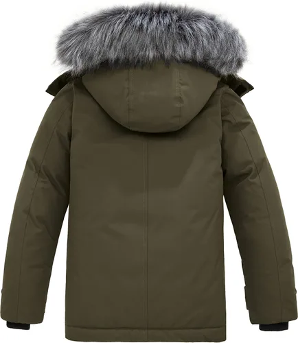 Miniatura 2 de Wantdo Abrigo de invierno cálido impermeable para niños chaqueta acolchada gruesa y acolchada parka con capucha