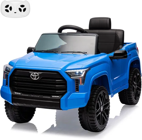 Auto de paseo de 12 V para niños, camión Toyota con licencia, automóvil eléctrico a batería con música, luces LED, sistema de suspensión, puertas