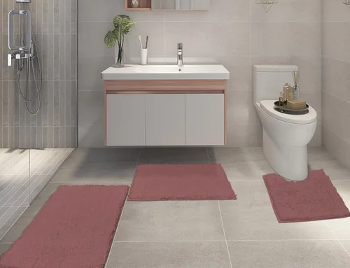 Miniatura 2 de Juego de alfombras de baño de 3 piezas, tapetes de baño para baño antideslizantes, alfombras de baño de felpilla gruesa, suaves y absorbentes, juego