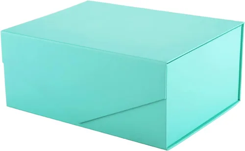 PACKHOME Caja de regalo de 9 x 6.5 x 3.8 pulgadas, caja plegable rectangular con tapa magnética para embalaje de regalo (turquesa mate, textura de