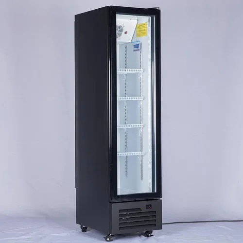 Miniatura 2 de Refrigerador comercial de bebidas, refrigerador de 6 pies cúbicos, pequeño y delgado con puerta de vidrio individual, enfriador de bebidas