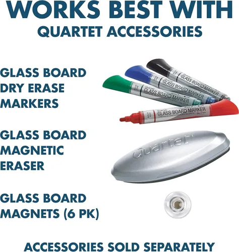 Miniatura 6 de Quartet Pizarra blanca de cristal, pizarra magnética de borrado en seco, 8-1/2 x 11 pulgadas, con plantillas personalizables, superficie blanca