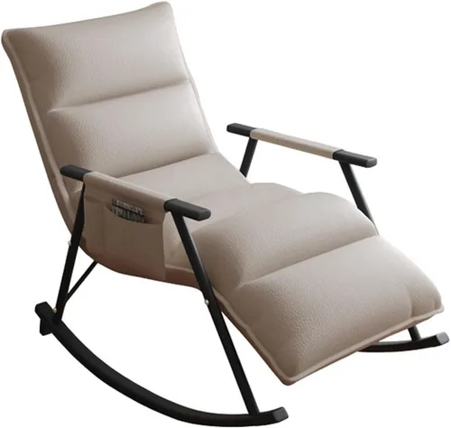 Miniatura 16 de Adjustable Leather Recliner Chair with Footrest Ergonomic Rocking Chair for Living Room Stylish ge Upholstered Lounge Chair with Storage Amarillo