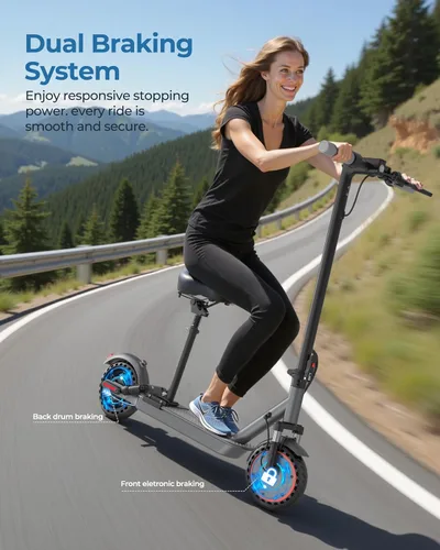 Miniatura 8 de Joyhis Electric Scooter for Adults - 19/22MPH & 15/22Mile Range, 8.5"/10" Solid Tires Folding Commuter E-Scooter with Dual Suspension, App Control &