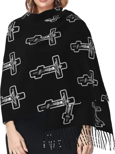 Miniatura 4 de Bufandas de borla suave y cálida bufanda de pashmina, chales grandes y envolturas de otoño, bufandas ligeras para mujer.