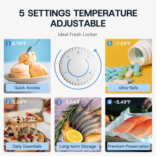 Miniatura 5 de Upstreman Mini congelador vertical pequeño de 3.0 pies cúbicos con puerta reversible, enfriamiento rápido, termostato de 5 niveles ajustable