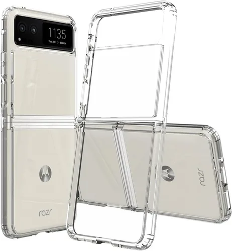 Miniatura 8 de Funda para Motorola Razr-2023: panel trasero transparente premium + cubierta de parachoques de TPU para Moto Razr 2023 (YKL negro)