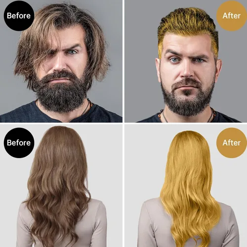 Miniatura 9 de Cera temporal de color dorado para el cabello, color rubio para hombres y mujeres, cera de tinte para el cabello, arcilla lavable para niñas de 4
