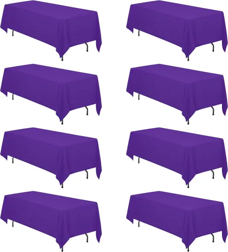 Miniatura 72 de BRILLMAX 6 Pack de Manteles Azul Marino para Mesas Rectangulares de 8 Pies 90 x 156 Pulgadas - 8 pies Mantel Rectangular a Granel de Lino