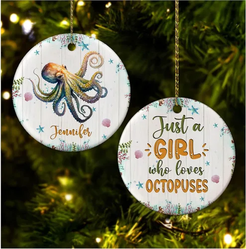 Miniatura 11 de Hyturtle Adorno de Navidad personalizado para los amantes de los ajolotes – Just A Girl Who Loves Axolotls Adorno de cerámica con nombre