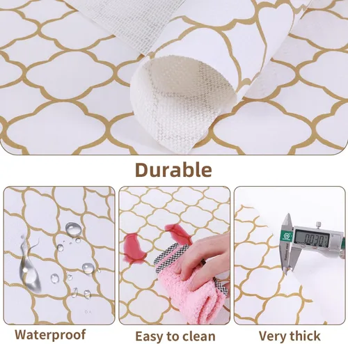 Miniatura 5 de Lámina para revestir estantes, cajones, caja de herramientas, gruesa, antideslizante, sin adhesivo y fácil de limpiar, con cuchillo y cinta métrica