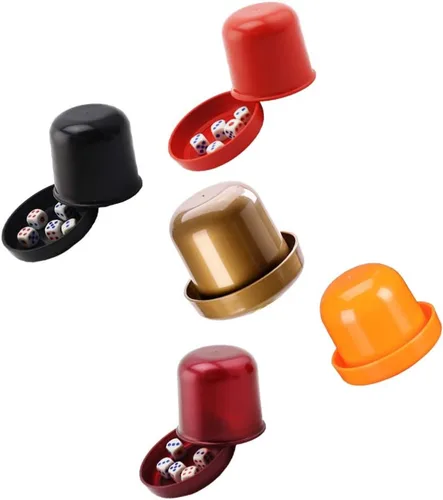 Miniatura 3 de NUOBESTY Juego de dados para juegos profesionales de dados para mentirosos Farkle Bar Ktv anti trampas caja de dados con 5 dados (color)