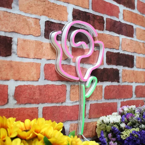 Miniatura 3 de ADVPRO Rose Flower Women Room Decor Flex Silicona LED Neon Sign Verde y Rosa st16s32-fnu0034-gk Verde & Rosa