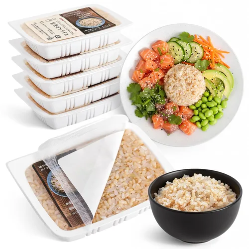 Izukappa de Japón: 5.64 oz x 5 piezas de arroz marrón zen, opción baja en calorías, arroz Shirataki, solo 90 segundos en microondas, fácil de
