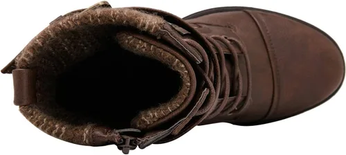Miniatura 6 de GLOBALWIN Botines de tacón bajo con cordones para mujer