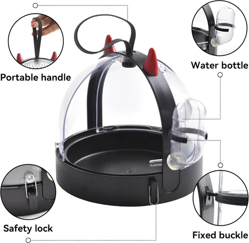 Miniatura 5 de Jaula de Hámster Portátil Bolsa de Viaje, Transportín de Viaje para Hámster de Alta Permeabilidad con Botella de Agua Transportín de Viaje