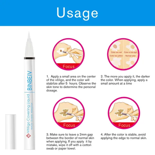 Miniatura 7 de Vitiligo Cosmetic Camouflage Liqui, cubierta apariencia de la despigmentación de la piel, natural, duradero, impermeable, cubierta de maquillaje